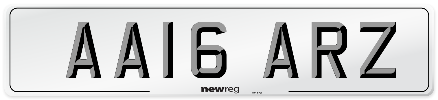 AA16 ARZ Number Plate from New Reg